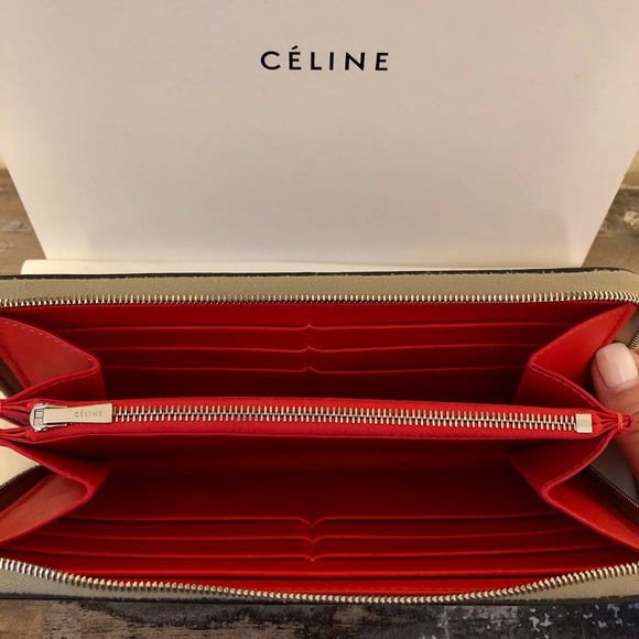 Celine - Large Zipped Wallet - Tan Grained Leather - Picture 5 of 6